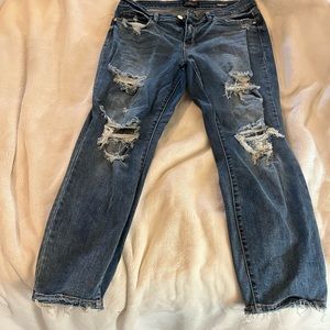 Judy Blue distressed boyfriend jeans.
